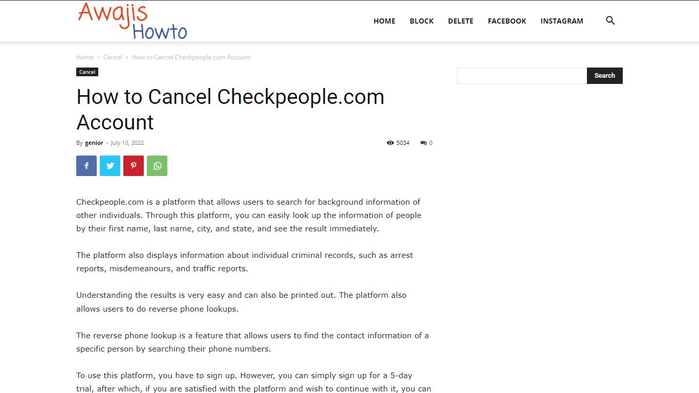 How to Cancel Checkpeople.com Account